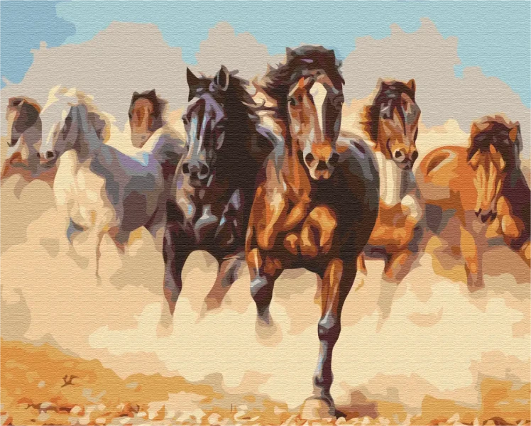 Преміум картина за номерами Коні Brushme 40x50