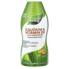 Кальцій та вітамін D3 Nature's Way (Calcium &amp; Vitamin D3) 1000 мг/1000 МО 480 мл із цитрусовим смаком