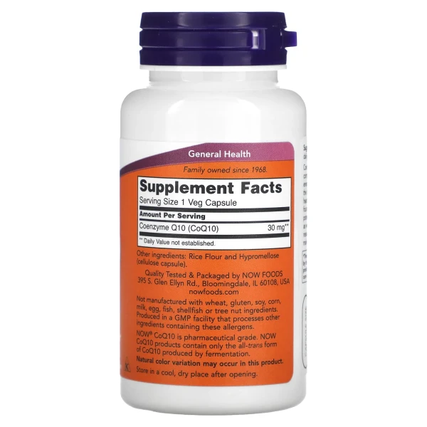 Коензим Q10 Now Foods (CoQ10) 30 мг 60 капсул
