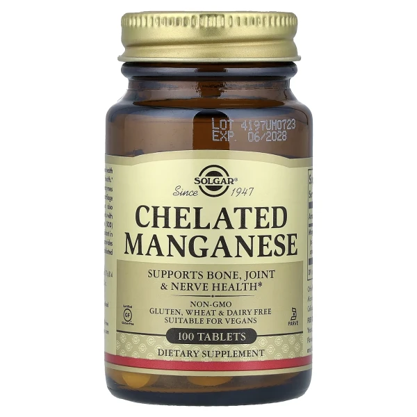 Марганець Solgar (Chelated Manganese) 8 мг 100 таблеток