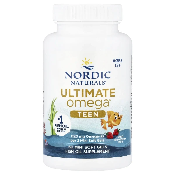 Омега для підлітків Nordic Naturals (Ultimate Omega 2x TEEN) 60 капсул зі смаком полуниці
