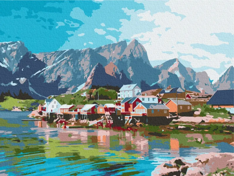 Картина по номерам Поселок в хрустальных горах Brushme 30x40