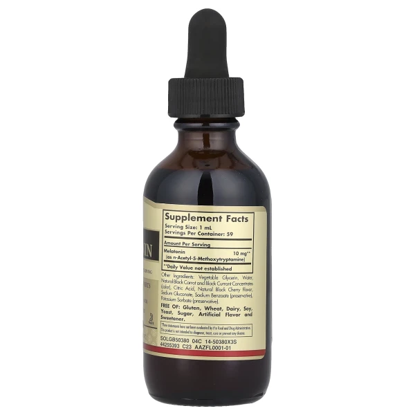 Рідкий мелатонін Solgar (Liquid Melatonin) 10 мг із смаком вишні 59 мл