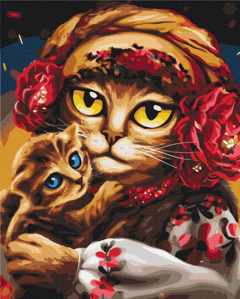 Картина по номерам Семья котиков ©Марианна Пащук 40x50 см Brushme