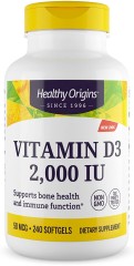 Витамин D3 Healthy Origins (Vitamin D3) 2000 МЕ 240 мягких капсул