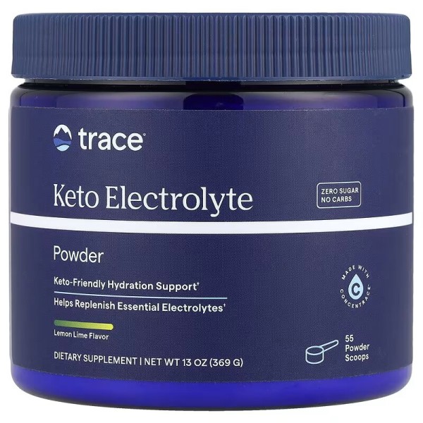 Порошок кето-электролитный Trace Minerals Research (Keto Electrolyte Powder) 369 г без сахара со вкусом лимона и лайма