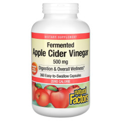 Natural Factors, яблучний оцет, 500 мг, 360 капсул