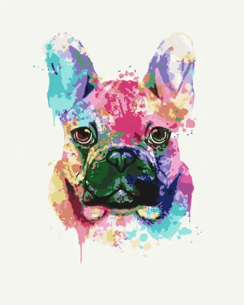Картина за номерами Барвистий бульдог  Brushme 40x50