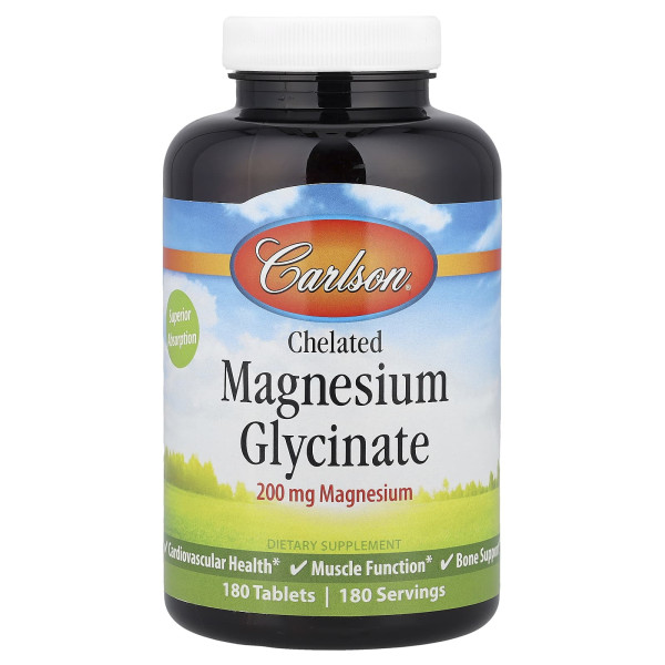 Хелатный магний Carlson (Chelated Magnesium) 200 мг 180 таблеток