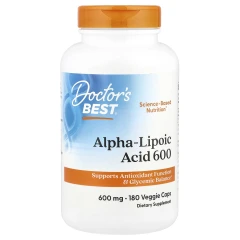 Альфа-ліпоєва кислота Doctor's Best (Alpha-Lipoic Acid 600) 600 мг 180 вегетаріанських капсул