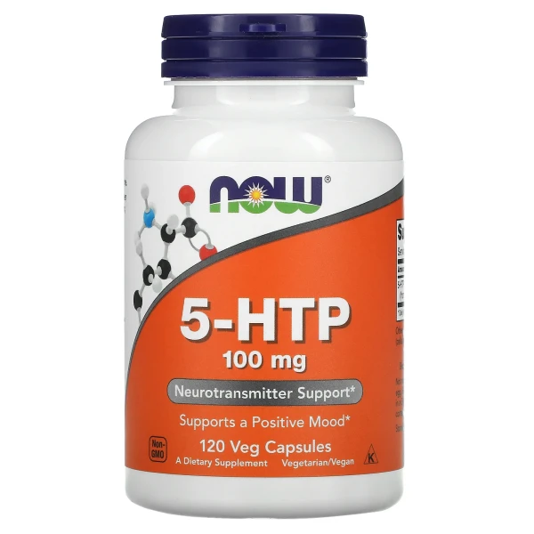 5-гідрокситриптофан NOW Foods (5-HTP) 100 мг 120 рослинних капсул