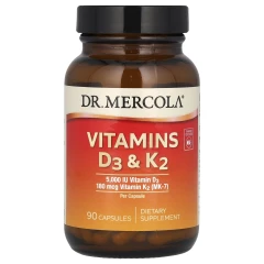 Вітаміни D3 і K2 Dr. Mercola (Vitamins D3 &amp; K2) 90 капсул