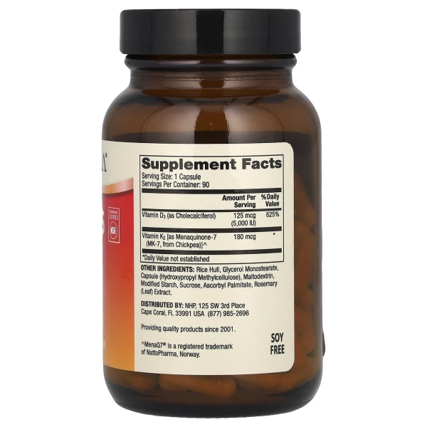 Вітаміни D3 і K2 Dr. Mercola (Vitamins D3 & K2) 90 капсул
