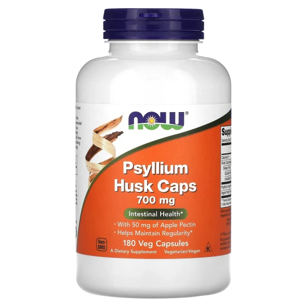 Лушпиння насіння подорожника в капсулах Now Foods (Psyllium Husk Caps) 700 мг 180 капсул