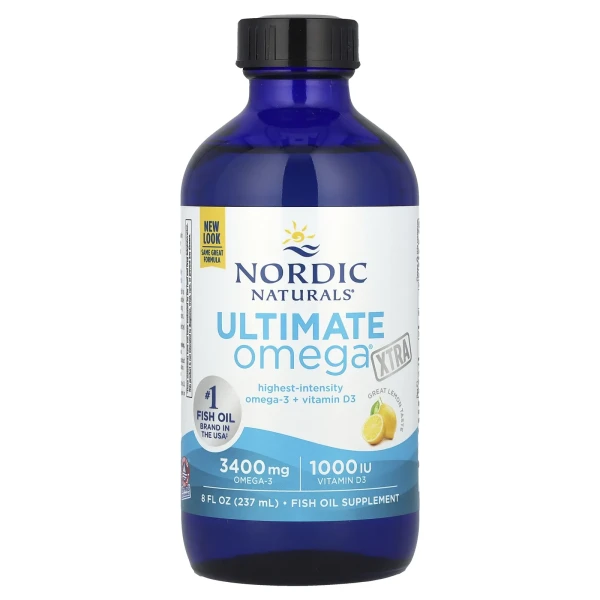 Омега Екстра Nordic Naturals (Ultimate Omega-3 XTRA) 237 мл зі смаком лимона