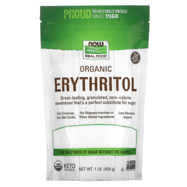 NOW Foods, Real Food, органічний еритритол, 454 г (1 фунт)