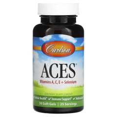 Вітаміни A, C, E та селен Carlson (ACES) 50 капсул