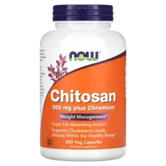 Хітозан NOW Foods (Chitosan) 500 мг 240 вегетаріанських капсул