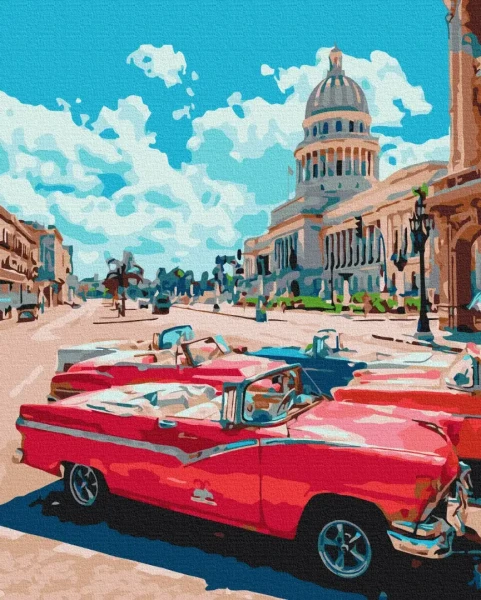 Преміум картина за номерами Ретро вулиця Brushme 40x50