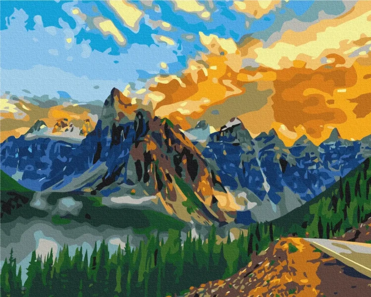Преміум картина за номерами Гірський пейзаж Brushme 40x50