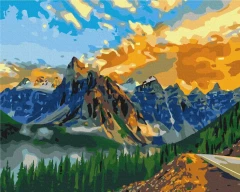 Преміум картина за номерами Гірський пейзаж Brushme 40x50