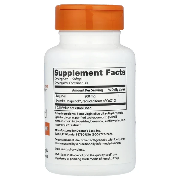 Убіхінол Doctor's Best (Ubiquinol) 200 мг 30 капсул