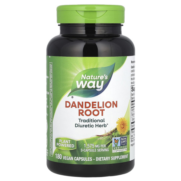 Корінь кульбаби Nature's Way (Dandelion Root) 525 мг 180 веганських капсул