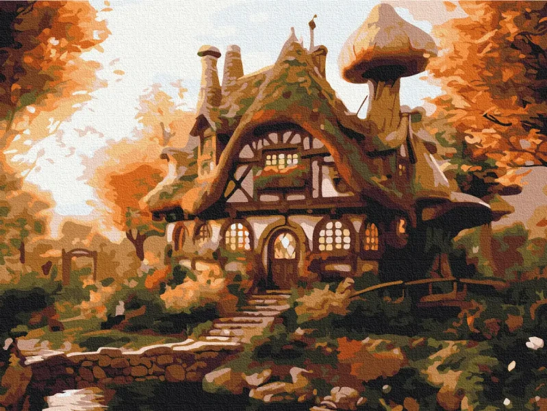 Картина за номерами Осінній будиночок  Brushme 30x40