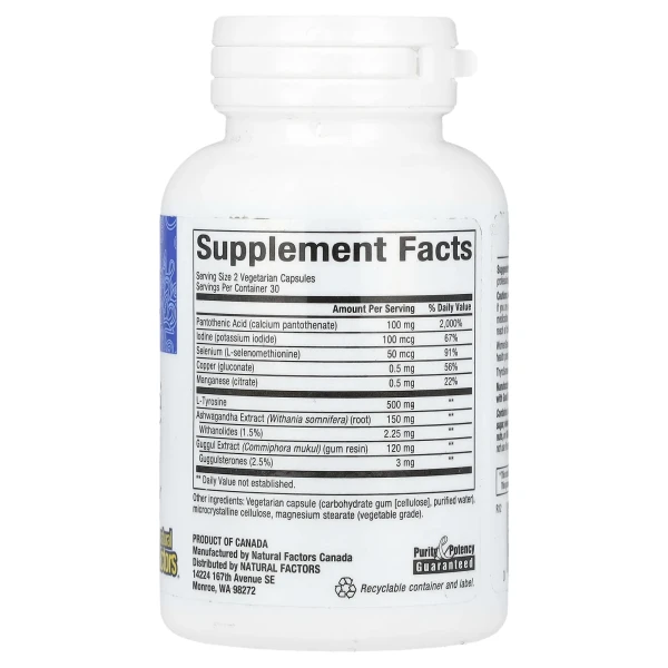 Підтримка щитовидної залози для жінок Natural Factors (WomenSense ThyroSense Thyroid Formula) 60 капсул