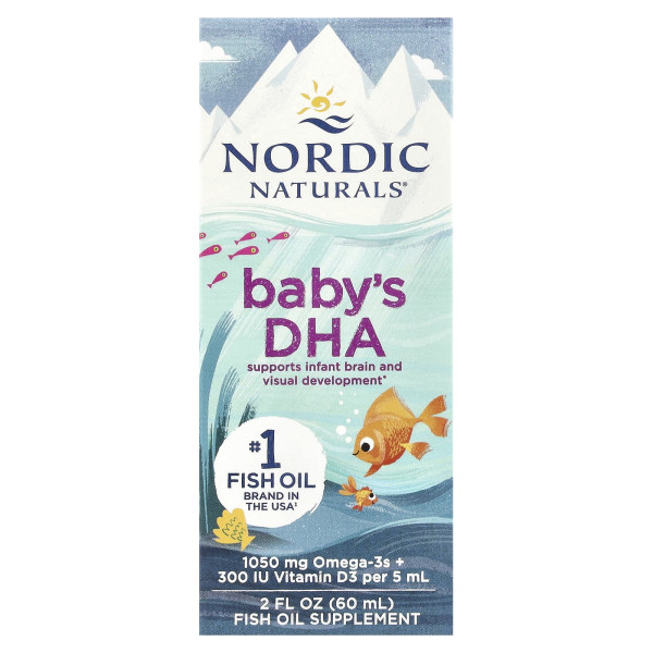 Рідкий риб'ячий жир для дітей + D3 Nordic Naturals (Baby's DHA) 60 мл