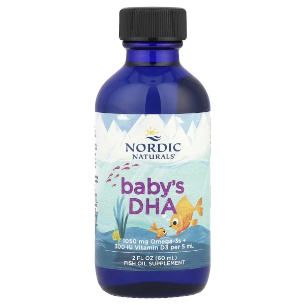 Рідкий риб'ячий жир для дітей + D3 Nordic Naturals (Baby's DHA) 60 мл