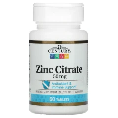 Цинк цитрат 21st Century (Zinc Citrate) 50 мг 60 таблеток