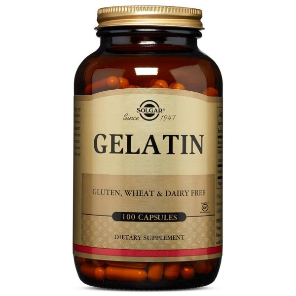 Желатин, Gelatin, Solgar, 100 капсул