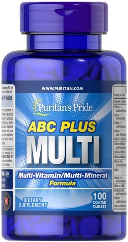 Мультивитамины и минералы ABC Plus Puritan's Pride (ABC Plus Multivitamin and Multi-Mineral Formula) 100 таблеток