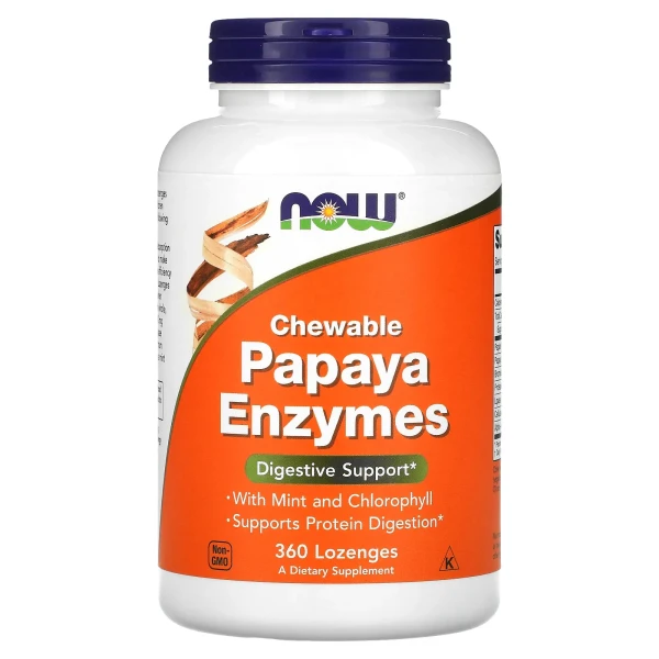 Жевательные пастилки с ферментами папайи NOW Foods (Papaya Enzyme) 360 пастилок