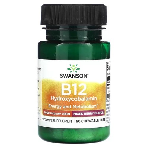 Вітамін B12 1000 мкг Swanson (B12 Mixed Berry) 60 смоктальних таблеток зі смаком ягід