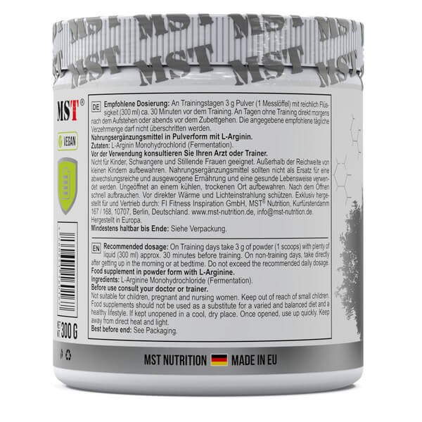 Аргінін гідрохлорид MST Nutrition (Arginine HCL) 300 г