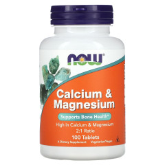 Кальцій та магній Now Foods (Calcium &amp; Magnesium) 500/250 мг 100 таблеток