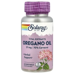 Масло орегано Solaray (Oregano Oil 70% Carvacrol) 57 мг 60 капсул