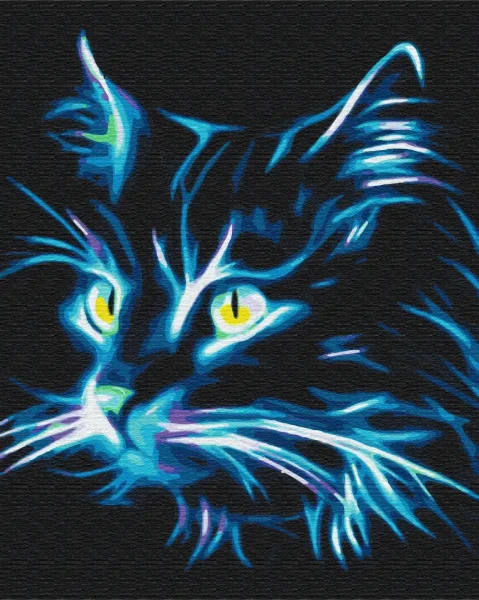 Картина за номерами Неоновий кіт  Brushme 40x50