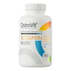 Вітамін D3 Ostrovit 2000 IU + K2 MK-7 + C + Цинк Vitamin D3 2000 IU + K2 MK-7 + C + Zinc 60 капсул