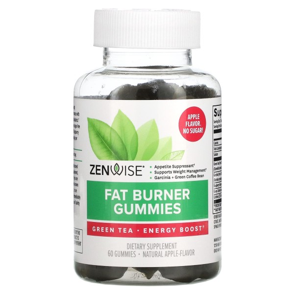 Жироспалювач Zenwise Health (Fat Burner Gummies) 60 жувальних цукерок зі смаком яблука