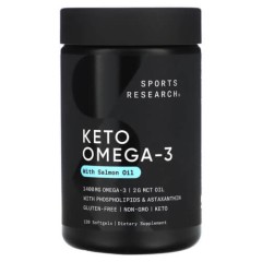 Кето Омега-3 з олією лосося Sports Research (Keto Omega-3 with Salmon Oil) 120 рідких капсул