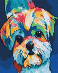 Преміум картина за номерами Яскрава собачка Brushme 40x50