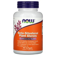 Бета-ситостерин рослинні стероли Now Foods (Beta-Sitosterol Plant Sterols) 90 капсул