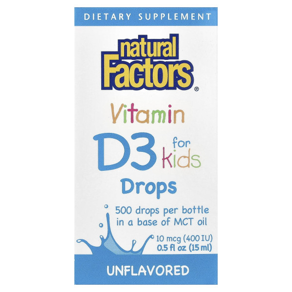 Вітамін D3 Natural Factors (Vitamin D3) 400 ME рідина 15 мл