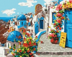 Преміум картина за номерами Літо Санторіні Brushme 40x50