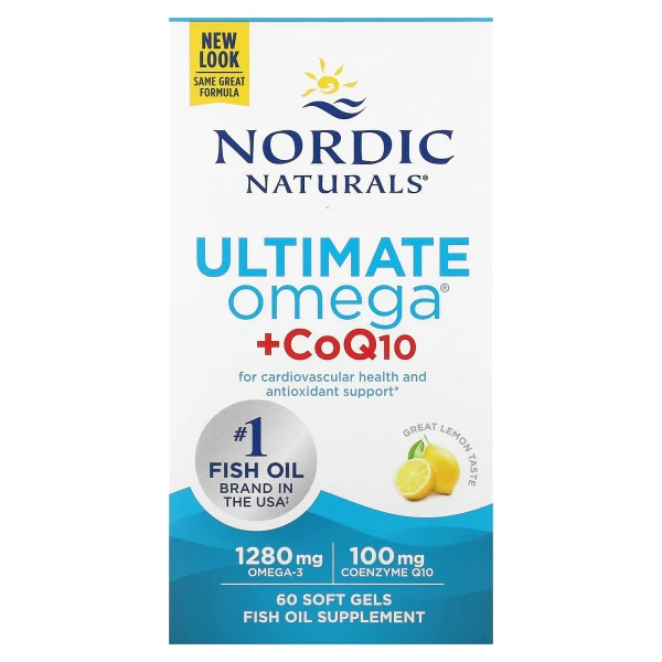 Омега Ультімейт із коензимом Nordic Naturals (Omega Ultimate + CoQ10) 1000 мг 60 капсул
