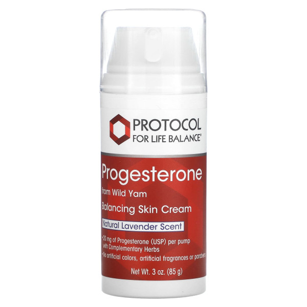 Крем с прогестероном Protocol for Life Balance (Progesterone From Wild Yam, Balancing Skin Cream) 85 г с ароматом натуральной лаванды