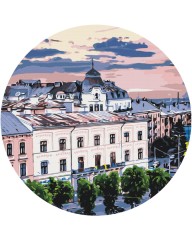 Картина за номерами кругла Вид на Чернівці © Oksana Ermoshenko 40 х 40 Brushme